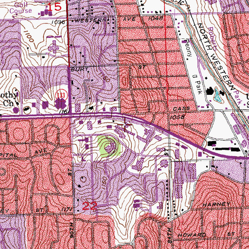 Topographic Map of Dundee Dental Associates PC Center, NE