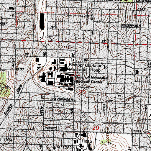 Topographic Map of College of Nursing, NE