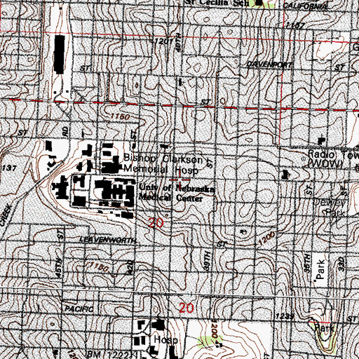 Topographic Map of University Medical Associates Eye Specialties Center, NE