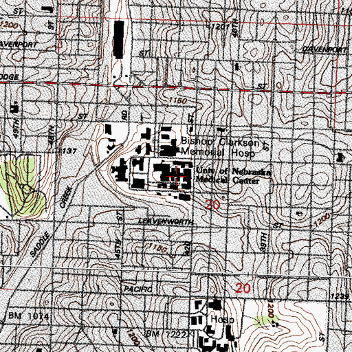 Topographic Map of Leon S McGoogan Library of Medicine, NE