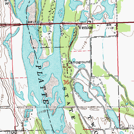 Topographic Map of Cottonwood Campground, NE