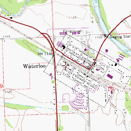 Topographic Map of Waterloo Police Station, NE