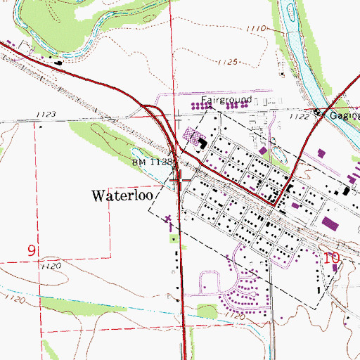 Topographic Map of Waterloo Volunteer Rescue and Fire Department, NE