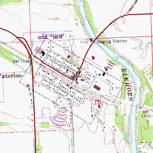 Topographic Map of Waterloo Library, NE