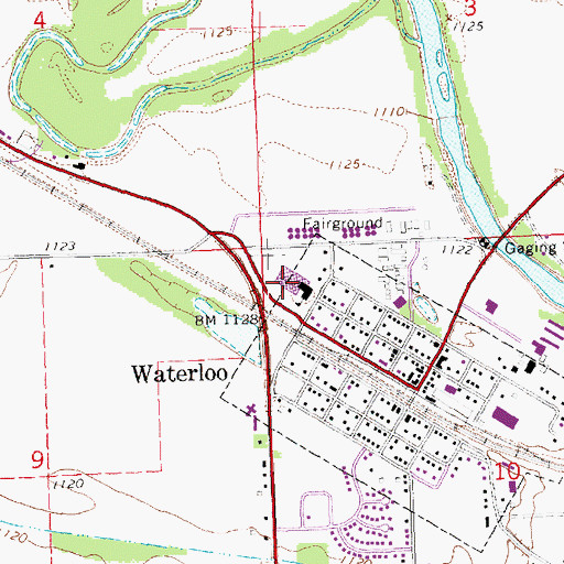 Topographic Map of Douglas County West Middle School, NE