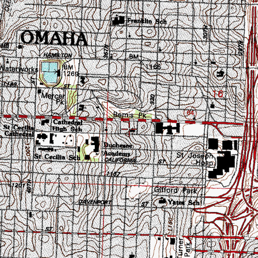 Topographic Map of Lighthouse United Pentecostal Church, NE