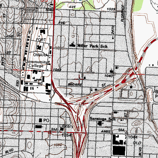 Topographic Map of Mount Carmel Baptist Church, NE