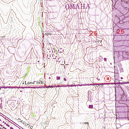 Topographic Map of Saint Patricks Church of Omaha, NE