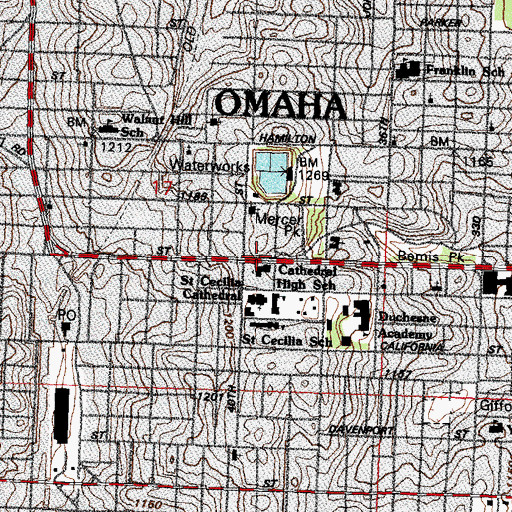 Topographic Map of Calvary Baptist Church, NE