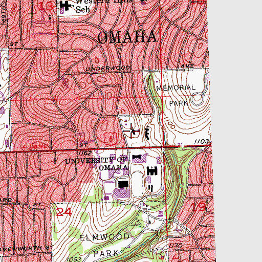 Topographic Map of Saint Margaret Marys Church, NE