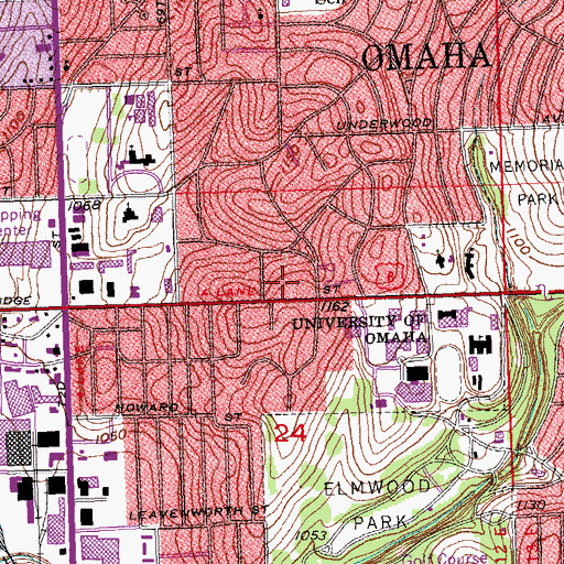 Topographic Map of First Christian Church, NE