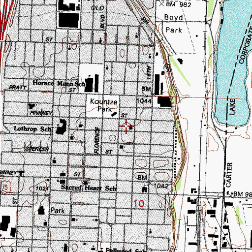 Topographic Map of Second Baptist Church, NE