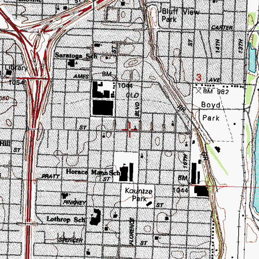 Topographic Map of Northside Mennonite Church, NE