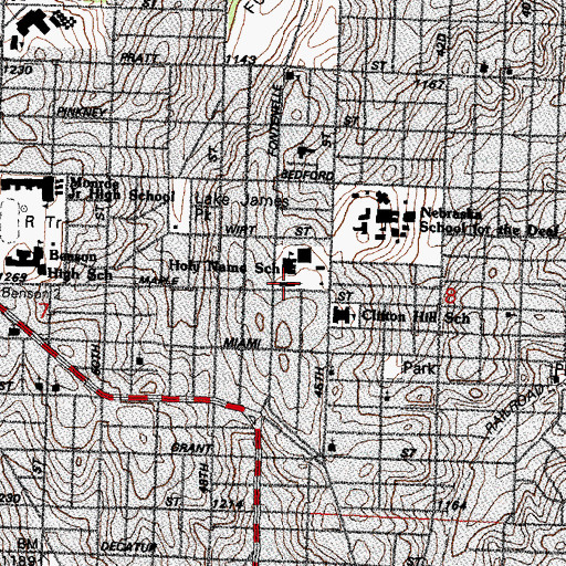 Topographic Map of Holy Name Church, NE