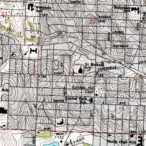 Topographic Map of Saint Richards Church, NE