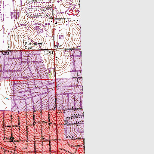 Topographic Map of Gods Missionary Baptist Church, NE