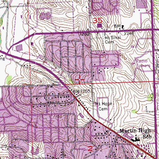 Topographic Map of Evangelical Bible Church, NE