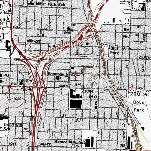Topographic Map of Ebenezer Baptist Church, NE