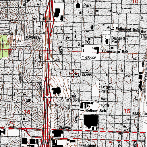 Topographic Map of Bethel African Methodist Episcopal Church, NE