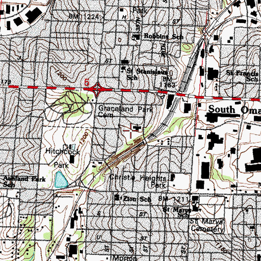 Topographic Map of Riverview Kingdom Hall, NE