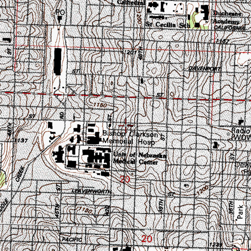 Topographic Map of Pella Lutheran Church, NE