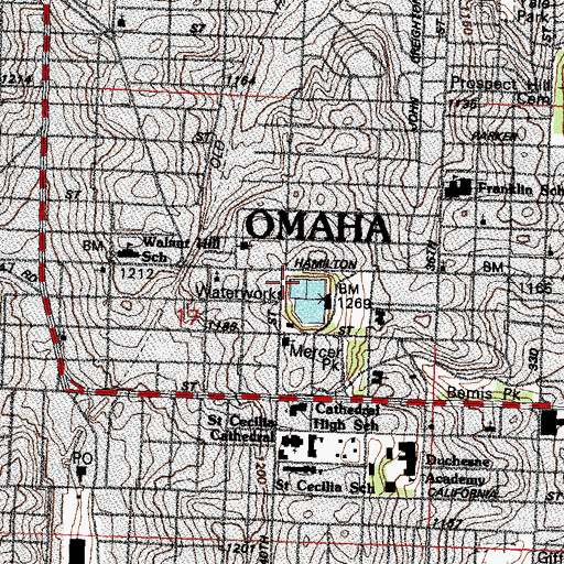 Topographic Map of Bethany Temple Church of God in Christ, NE
