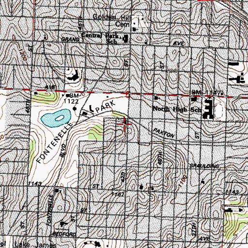 Topographic Map of American Lutheran Church, NE