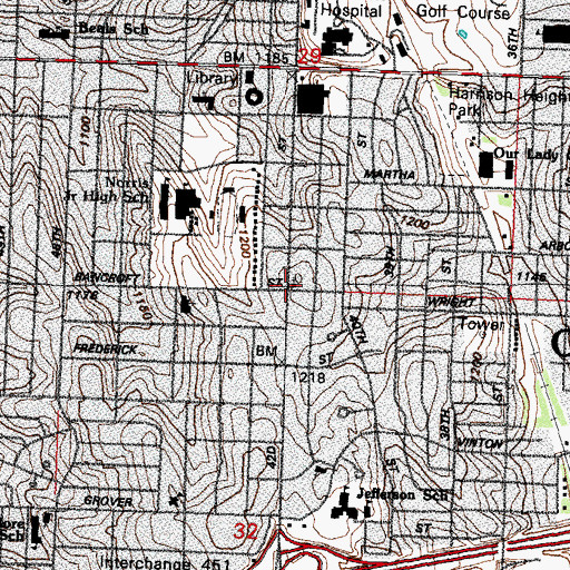 Topographic Map of Antioch Baptist Church, NE