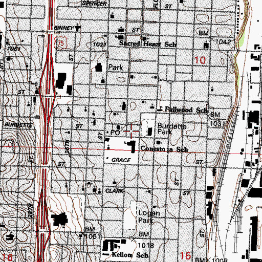 Topographic Map of Zion Baptist Church, NE