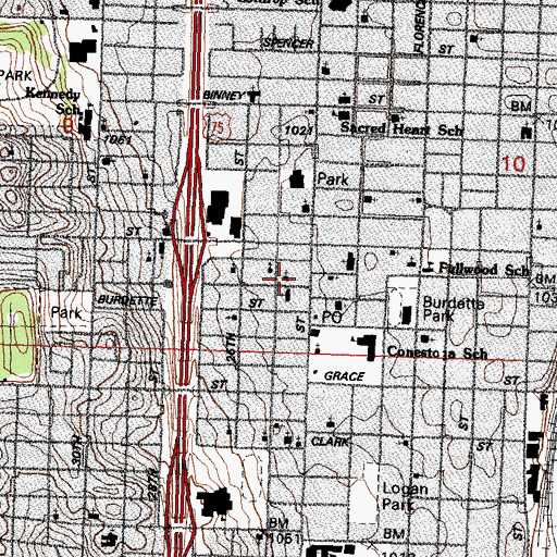 Topographic Map of Shiloh Baptist Church, NE