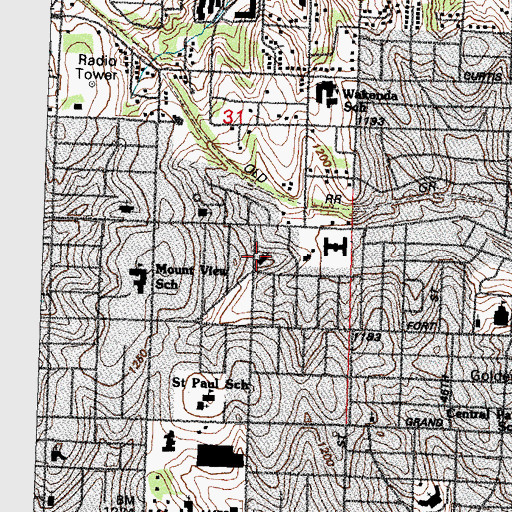 Topographic Map of Mount Nebo Baptist Church, NE