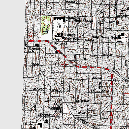 Topographic Map of Deaf Bethlehem Lutheran Church, NE