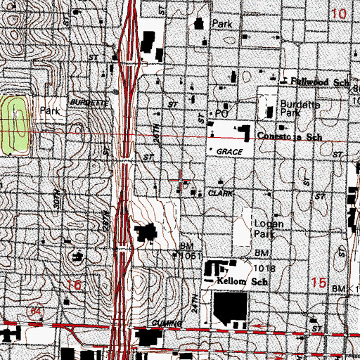 Topographic Map of Cleaves Temple Christian Methodist Episcopal Church, NE