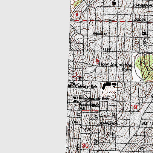 Topographic Map of Central Presbyterian Church, NE