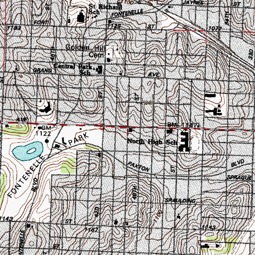 Topographic Map of Freestone Primitive Baptist Church, NE