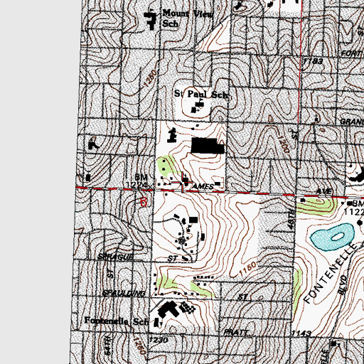 Topographic Map of Mount Calvary Community Church, NE