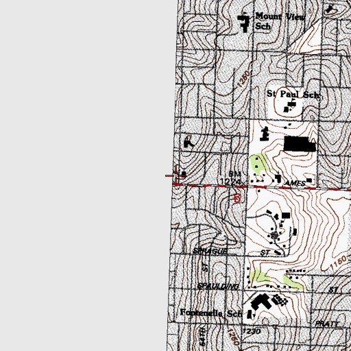 Topographic Map of Clair Memorial United Methodist Church, NE