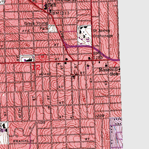 Topographic Map of Temple Baptist Church, NE