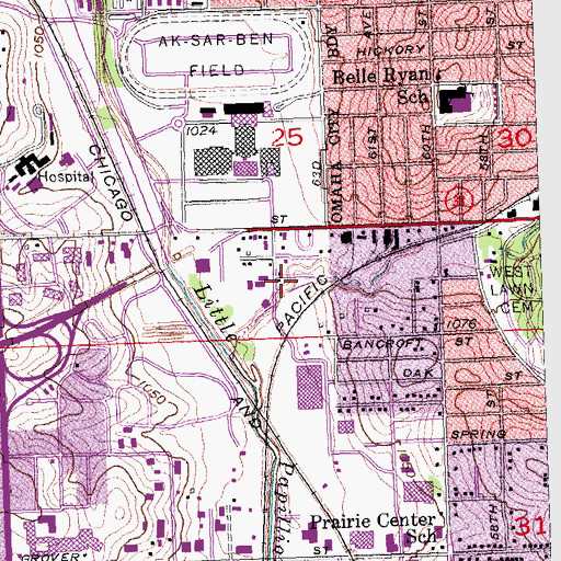 Topographic Map of Aksarben Mobile Home Park, NE