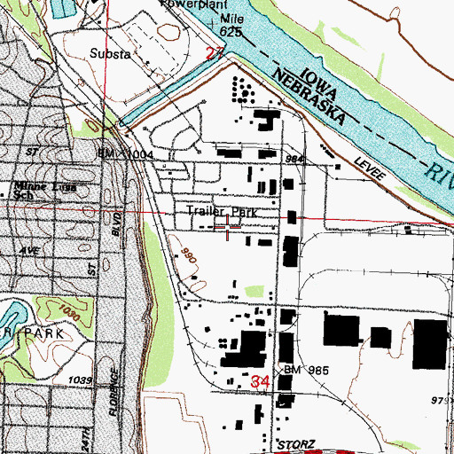 Topographic Map of Home Park, NE