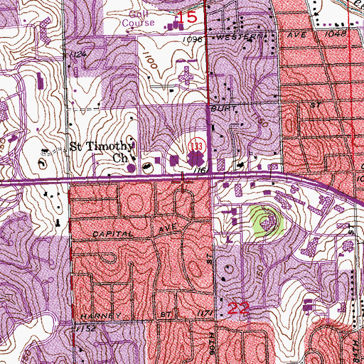 Topographic Map of W Clarke Swanson Branch Library, NE