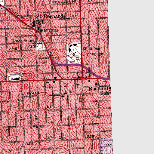Topographic Map of Benson Branch Library, NE