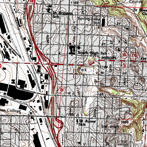 Topographic Map of South Branch Library, NE