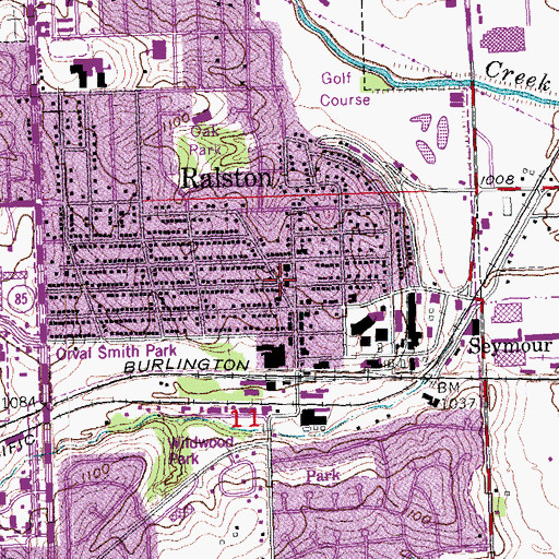 Topographic Map of Hollis and Helen Baright Public Library, NE