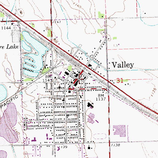 Topographic Map of Valley Post Office, NE