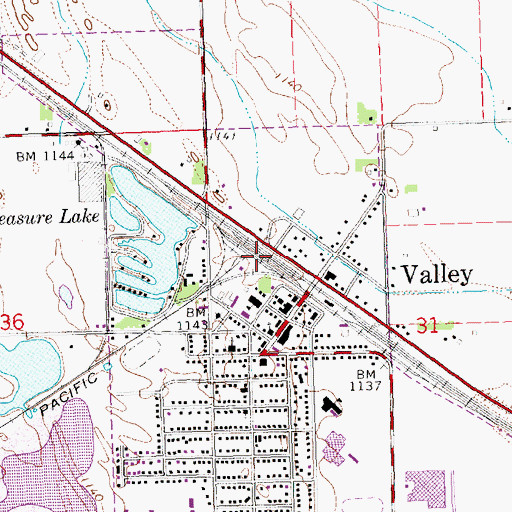 Topographic Map of Valley, NE
