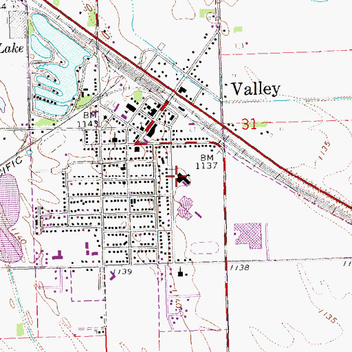 Topographic Map of Douglas County West Elementary School, NE