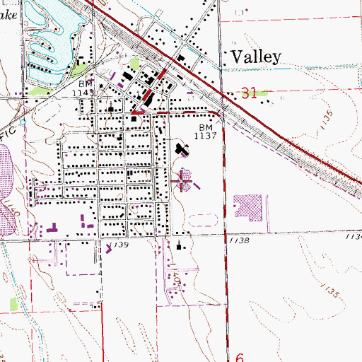 Topographic Map of Douglas County West High School, NE