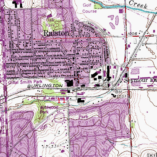 Topographic Map of Ralston Volunteer Fire Department and Rescue Squad, NE