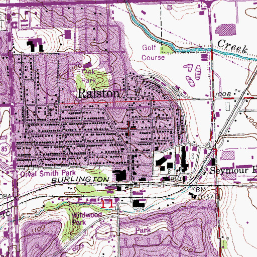 Topographic Map of Ralston United Church of Christ, NE